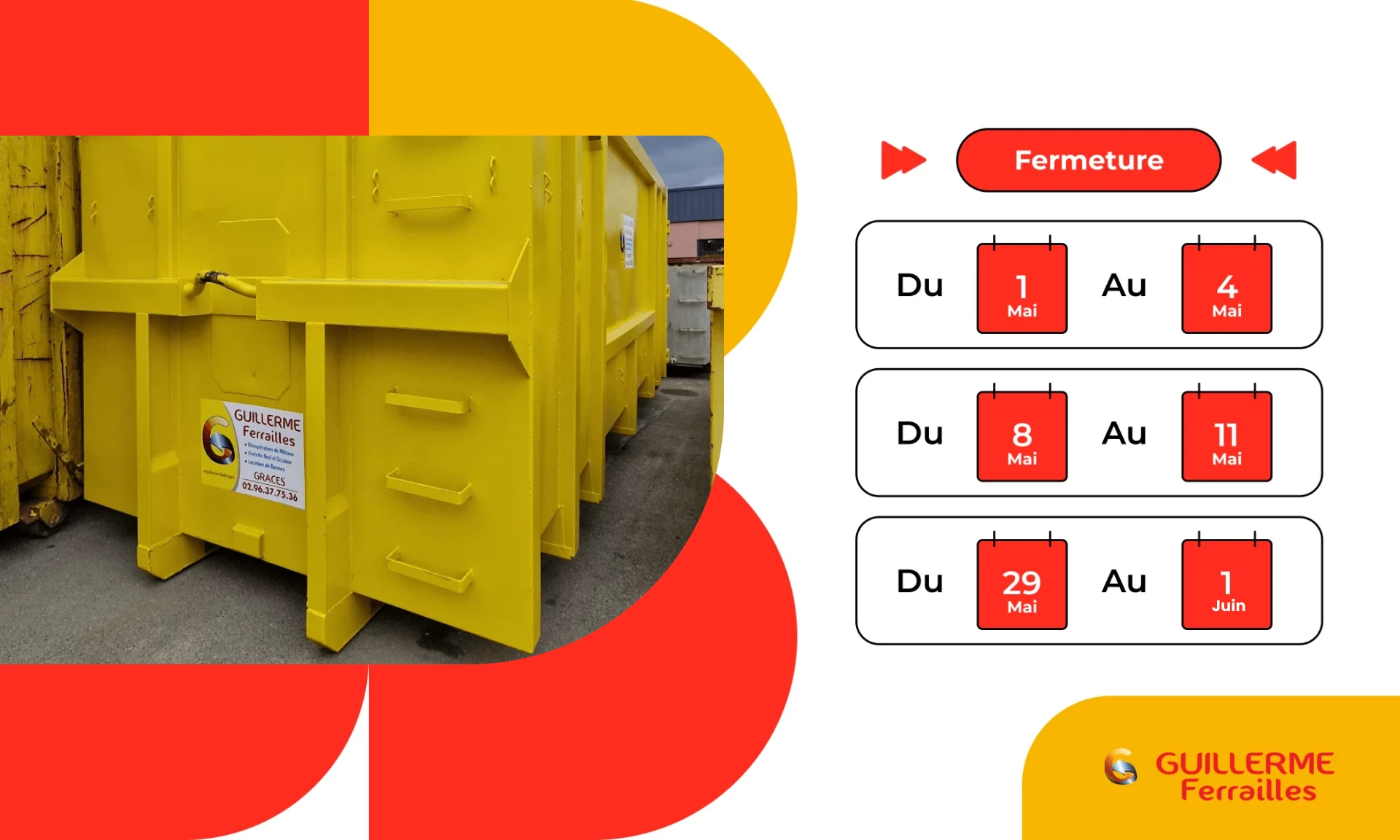 Guillerme Ferailles Location Benne Guingamp Popup